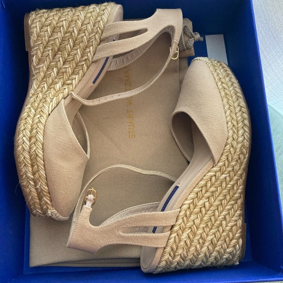 LIKE NEW in box with bag! Stuart Weitzman Espadrille Wedge. 6.5M - Picture 6 of 9